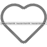 Motorcycle Car Street Run Running Racing Race Racer Transportation Checker Checkerboard Checkered Straight Heart Flag Design Element Outline Background Design Element Art Logo Clipart SVG