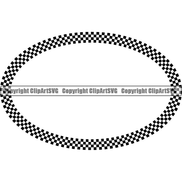 Motorcycle Car Street Run Running Racing Race Racer Transportation Checker Flag Checkerboard Checkered Straight Oval Outline White Background Design Element Art Logo Clipart SVG