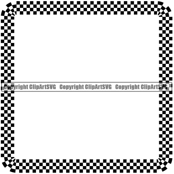Motorcycle Car Street Run Running Racing Race Racer Transportation Checker Checkerboard Checkered Straight Square Flag White Background Design Element Outline Background Design Element Art Logo Clipart SVG