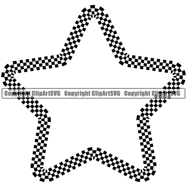 Motorcycle Car Street Run Running Racing Race Racer Transportation Checker Flag Checkerboard Checkered Straight Star White Background Design Element Outline Background Design Element Art Logo Clipart SVG