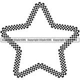 Motorcycle Car Street Run Running Racing Race Racer Transportation Checker Flag Checkerboard Checkered Straight Star White Background Design Element Outline Background Design Element Art Logo Clipart SVG