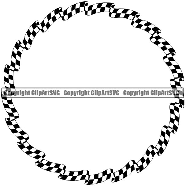 Motorcycle Car Street Run Running Racing Race Racer Transportation Checker Checkerboard Checkered Wavy Circle Flag White Background Design Element Outline Background Design Element Art Logo Clipart SVG