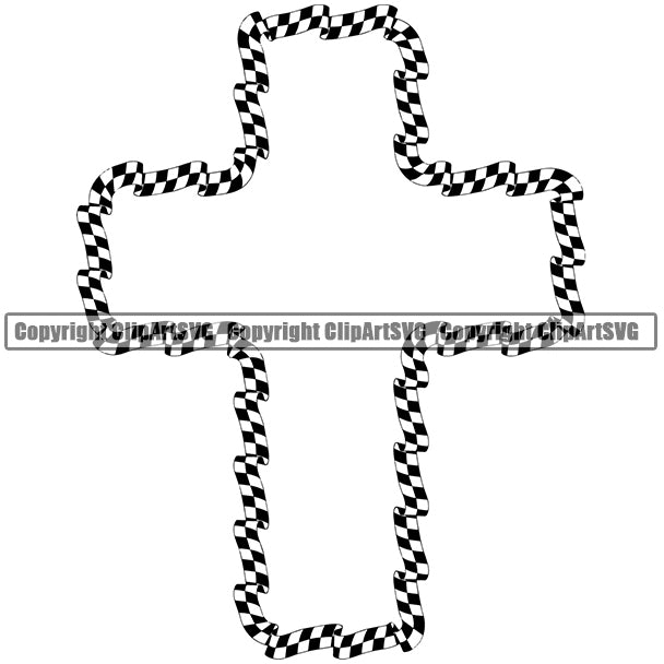 Motorcycle Car Street Run Running Racing Race Racer Transportation Checker Checkerboard Checkered Wavy Cross Flag Design Element Outline Background Design Element Art Logo Clipart SVG
