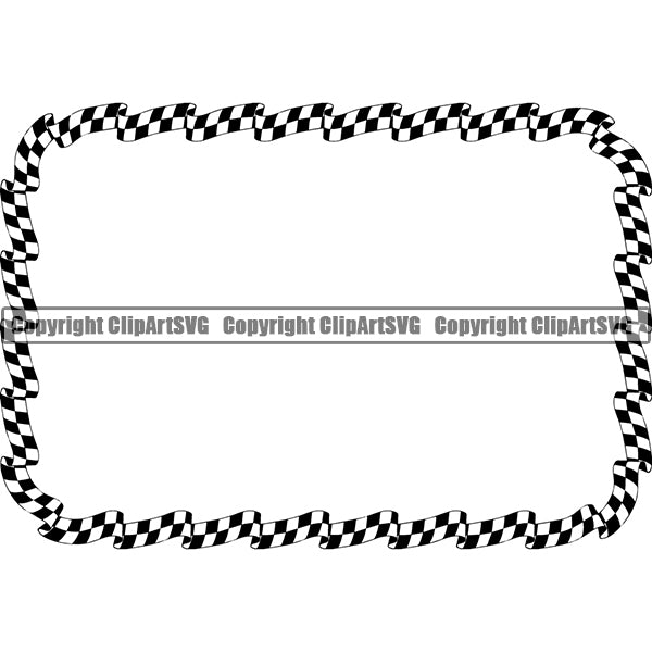 Motorcycle Car Street Run Running Racing Race Racer Transportation Checker Checkerboard Checkered Wavy Rectangle Flag White Background Design Element Outline Background Design Element Art Logo Clipart SVG