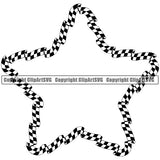 Motorcycle Car Street Run Running Racing Race Racer Transportation Checker Checkerboard Checkered Wavy Star Flag White Background Design Element Outline Background Design Element Art Logo Clipart SVG