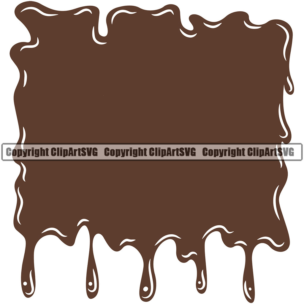 Chocolate Mud Chocolate Poop Wet Liquid Splash Splashing Flat Color Melt Melting Drop Dropping Spilling Clipart SVG