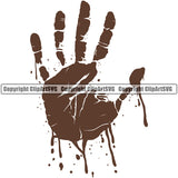 Mud Chocolate Color Handprint Design Element Spilling Drip Dripping Melt Melting Drop Dropping Dirty Chocolate Poop Wet Vector Clipart SVG