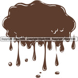 Chocolate Mud Puddle Design Element Liquid Splash Splashing Spill Spilling Drip Dripping Melt Melting Drop Dropping Vector Clipart SVG