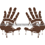 Mud Chocolate Handprint Design Element Flat Color Spill Spilling Drip Dripping Melt Melting Drop Dropping Splatter Liquid Splash Poo Vector Clipart SVG