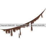 Chocolate Mud Color Design Element Splatter Spill Spilling Drip Dripping Melt Melting Drop Dropping Liquid Splash Vector Clipart SVG