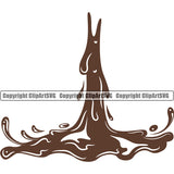 Chocolate Mud Splatter Spill Spilling Drip Dripping Melt Melting Drop Dropping Color Muddy Dirt Dirty Chocolate Poop Wet Liquid Clipart SVG