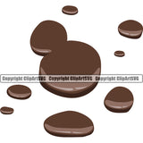 Mud Chocolate Drip Design Element Drop Dropping Dripping Poop Wet Liquid Splash Splashing Splatter Spill Spilling Clipart SVG