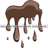Chocolate Mud Drip Design Element Dripping Melt Melting Drop Dropping Poop Wet Liquid Splash Splashing Muddy Dirt Dirty Clipart SVG