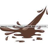 Chocolate Mud Color Splash Splashing Splatter Spill Spilling Drip Dripping Melt Melting Drop Dropping Vector Clipart SVG