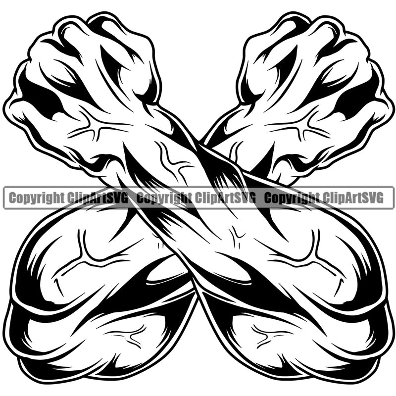 Hand Arms Crossed Design Element Fist Finger Gesture Position Hold Holding Grabbing Object Cartoon Character Mascot Creation Create Art Artwork Creator Business Company Logo Clipart SVG