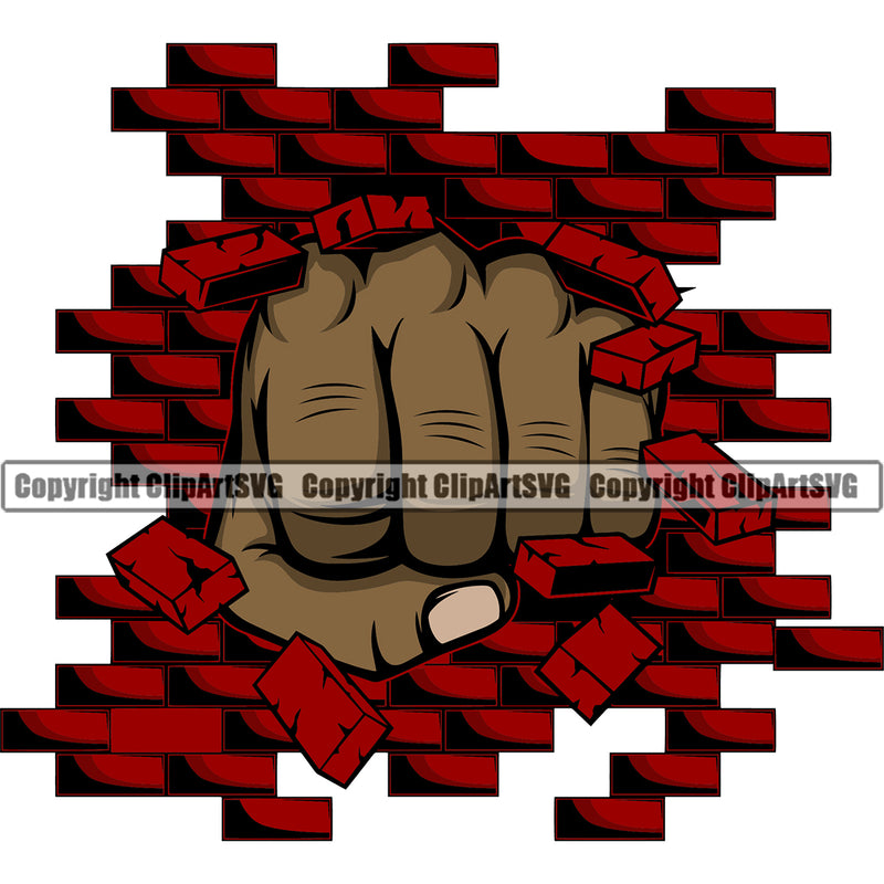 Hand Break Floor Wall Color Design Element Fist Finger Gesture Position Hold Grab Grabbing Object Cartoon Character Mascot Creation Art Artwork Creator Business Company Logo Clipart SVG
