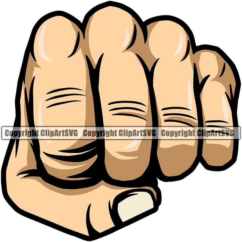 Hand White Caucasian Fist Design Element Finger Gesture Position Holding Grab Grabbing Object Cartoon Character Mascot Creation Create Art Artwork Creator Business Company Logo Clipart SVG