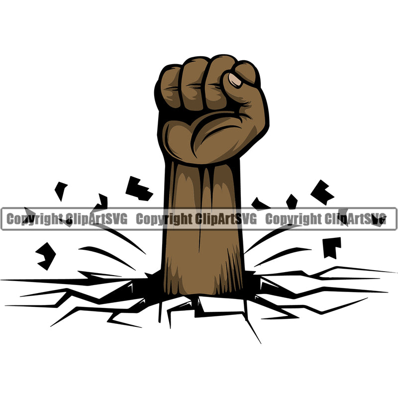 Hand Black African American Fist Hand Break Floor Design Element Fist Finger Gesture Position Hold Holding Grab Grabbing Object Cartoon Character Mascot Creation Create Art Artwork Creator Business Company Logo Clipart SVG