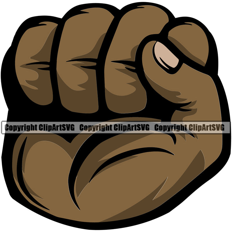 Hand Fist Power Black African American Design Element Fist Finger Gesture Position Hold Holding Grab Grabbing Object Cartoon Character Mascot Creation Create Art Artwork Creator Business Company Logo Clipart SVG
