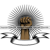 Hand Black African American Fist Power Sun Rib Arm Design Element Finger Gesture Position Hold Holding Grab Grabbing Object Cartoon Character Mascot Creation Create Art Artwork Creator Business Company Logo Clipart SVG