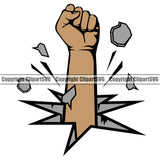 Hand Fist Power Crack White Caucasian Design Element Finger Gesture Position Hold Holding Grab Grabbing Object Cartoon Character Mascot Creation Create Art Artwork Creator Business Company Logo Clipart SVG