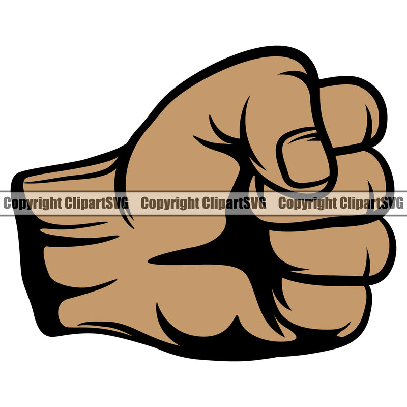 Hand Fist Power Cruck Design Element Finger Gesture Position Hold Holding Grab Grabbing Object Cartoon Character Mascot Creation Create Art Artwork Creator Business Company Logo Clipart SVG