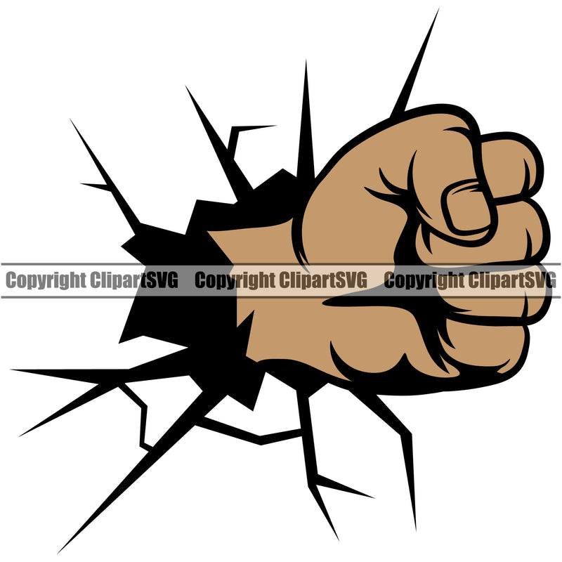 Hand Fist Power Cruck Color Design Element Fist Finger Gesture Position Hold Holding Grab Grabbing Object Cartoon Character Mascot Creation Create Art Artwork Creator Business Company Logo Clipart SVG