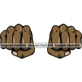 Hand Fist Punch Black African American Design Element Fist Finger Gesture Position Hold Holding Grab Grabbing Object Cartoon Character Mascot Creation Create Art Artwork Creator Business Company Logo Clipart SVG