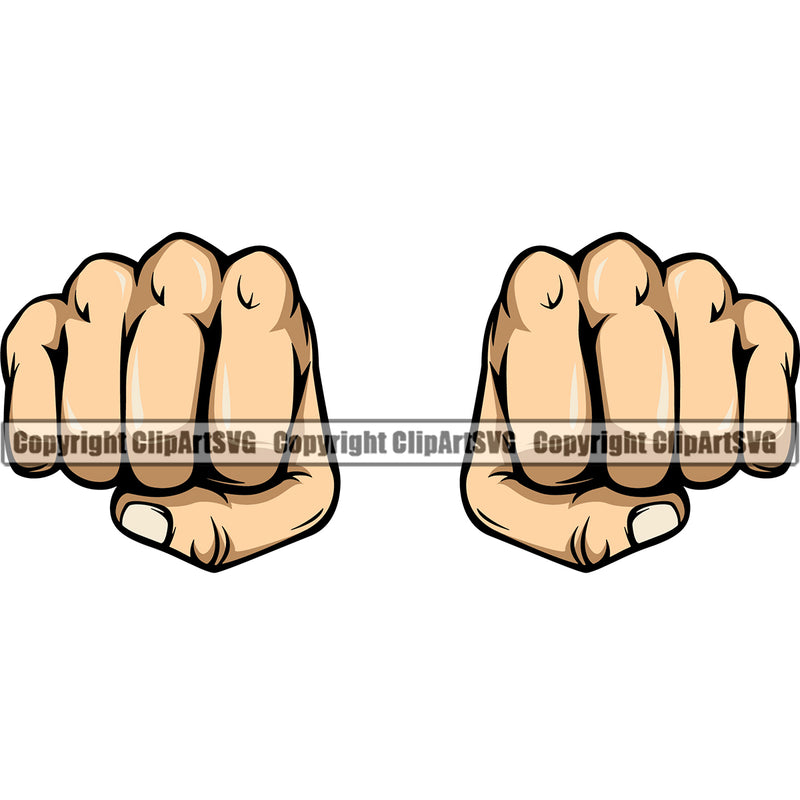 Hand Fist White Caucasian Punch Design Element Fist Finger Gesture Position Hold Holding Grab Grabbing Object Cartoon Character Mascot Creation Create Art Artwork Creator Business Company Logo Clipart SVG
