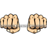 Hand Fist White Caucasian Punch Design Element Fist Finger Gesture Position Hold Holding Grab Grabbing Object Cartoon Character Mascot Creation Create Art Artwork Creator Business Company Logo Clipart SVG