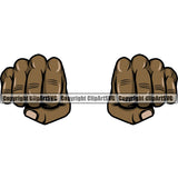 Hand Fist Punch Black African American Design Element Fist Finger Gesture Position Hold Holding Grab Grabbing Object Cartoon Character Mascot Creation Create Art Artwork Creator Business Company Logo Clipart SVG