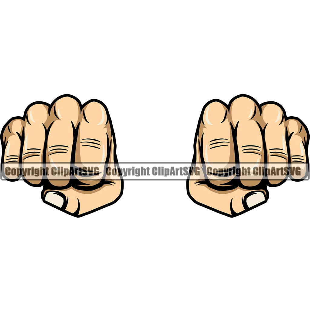 Hand Fist Punch White Caucasian Design Element Gesture Position Hold Grab Grabbing Object Cartoon Character Mascot Creation Create Art Artwork Creator Business Company Logo Clipart SVG