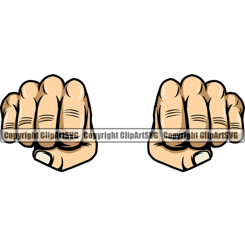 Hand Fist Punch White Caucasian Design Element Finger Gesture Position Hold Holding Grab Grabbing Object Cartoon Character Mascot Creation Create Art Artwork Creator Business Company Logo Clipart SVG
