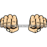 Hand Fist Punch White Caucasian Design Element Finger Gesture Position Hold Holding Grab Grabbing Object Cartoon Character Mascot Creation Create Art Artwork Creator Business Company Logo Clipart SVG