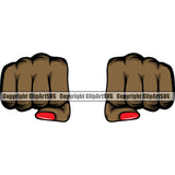 Hand Woman Fist Punch Black African American Design Element Fist Finger Gesture Position Hold Holding Grab Grabbing Object Cartoon Character Mascot Creation Create Art Artwork Creator Business Company Logo Clipart SVG