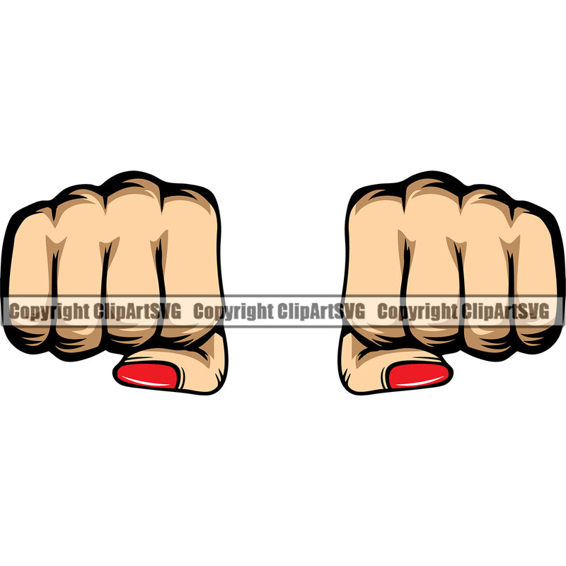 Hand Fist Punch White Caucasian Woman Design Element Finger Gesture Position Hold Holding Grab Grabbing Object Cartoon Character Mascot Creation Create Art Artwork Creator Business Company Logo Clipart SVG