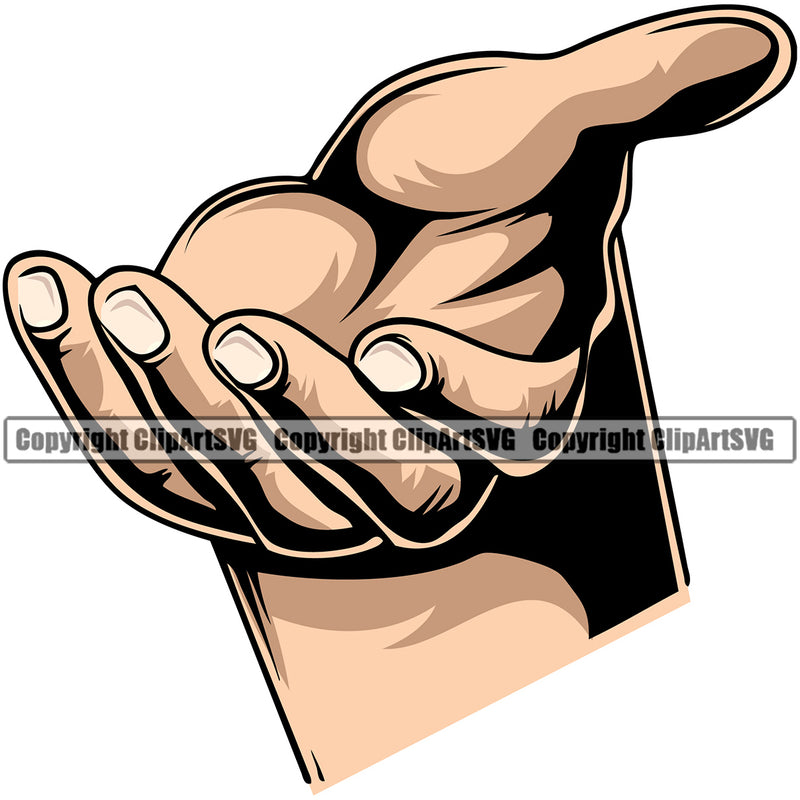 Hand White Caucasian Open Design Element Fist Finger Gesture Holding Grab Object Cartoon Character Mascot Creation Create Art Creator Business Company Logo Clipart SVG