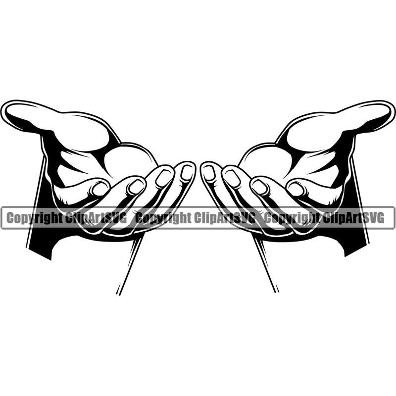 Hand Two Open Design Element Fist Finger Gesture Position Hold Grab Grabbing Character Mascot Creation Create Art Artwork Creator Business Company Logo Clipart SVG