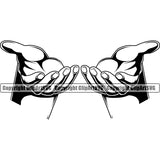 Hand Two Open Design Element Fist Finger Gesture Position Hold Grab Grabbing Character Mascot Creation Create Art Artwork Creator Business Company Logo Clipart SVG