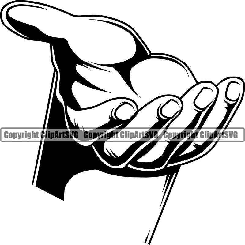 Hand Open Design Element Fist Finger Gesture Position Holding Grab Grabbing Cartoon Character Mascot Creation Create Art Artwork Business Company Logo Clipart SVG