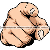 Hand Pointing Design Element White Caucasian Fist Finger Gesture Position Hold Holding Grab Grabbing Object Cartoon Character Mascot Creation Create Art Artwork Creator Business Company Logo Clipart SVG