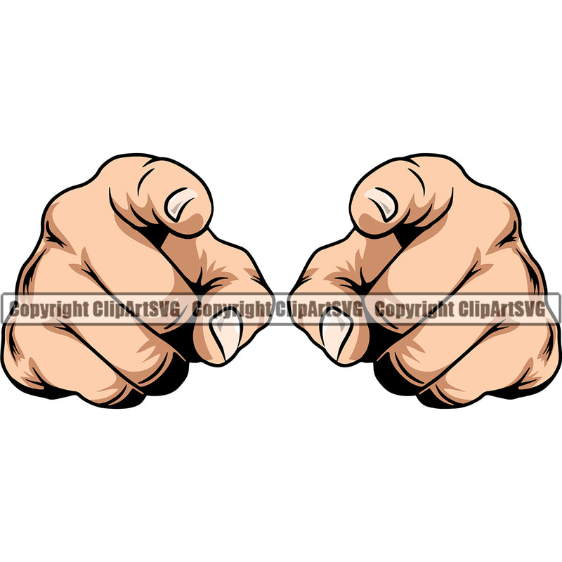 Hand Pointing Design Element White Caucasian Finger Gesture Position Hold Grab Grabbing Object Cartoon Mascot Creation Create Art Artwork Creator Business Company Logo Clipart SVG