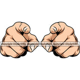 Hand Pointing Design Element White Caucasian Finger Gesture Position Hold Grab Grabbing Object Cartoon Mascot Creation Create Art Artwork Creator Business Company Logo Clipart SVG