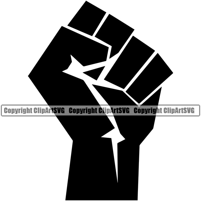 Hand Power Fist Black Color Design Element Finger Gesture Position Hold Grab Grabbing Object Cartoon Character Mascot Creation Create Art Artwork Creator Business Company Logo Clipart SVG