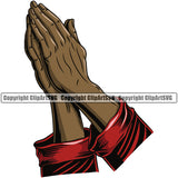 Hand Praying Religion Christian Design Element Black African American Fist Gesture Position Hold Holding Grab Grabbing Cartoon Mascot Creation Art Artwork Creator Business Company Logo Clipart SVG