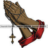 Hand Praying Religion Christian Design Element Black African American Fist Finger Gesture Position Hold Holding Grab Grabbing Object Cartoon Character Mascot Creation Create Art Artwork Creator Business Company Logo Clipart SVG