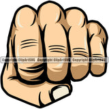 Hand White Caucasian Punch Design Element Fist Finger Gesture Position Hold Holding Grab Object Cartoon Character Mascot Create Art Artwork Creator Company Logo Clipart SVG