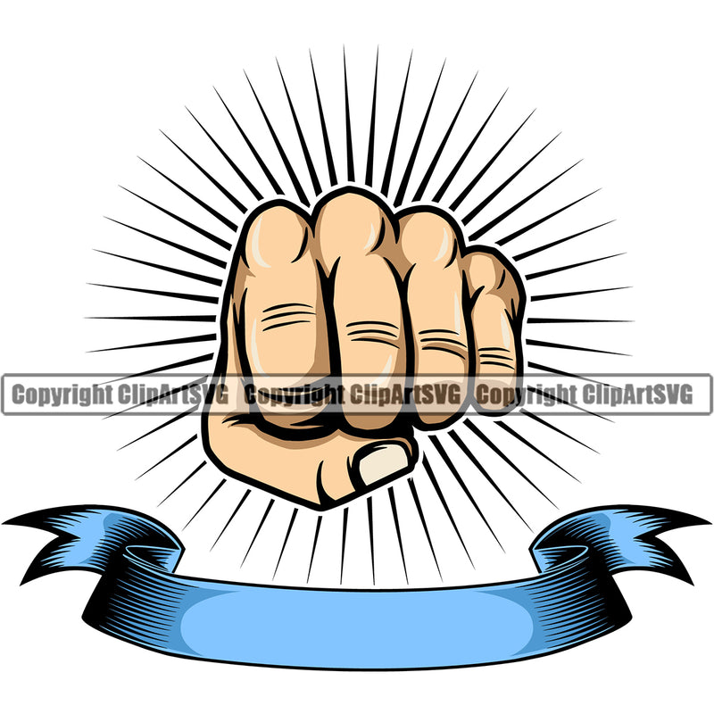 Hand Design White Caucasian Element Sunburst Ribbon Fist Finger Gesture Hold Grab Grabbing Object Cartoon Character Mascot Creation Create Art Artwork Creator Business Logo Clipart SVG
