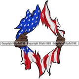 Hand Rip Flag Open USA Flag Design Element Fist Finger Gesture Position Hold Holding Grab Grabbing Object Cartoon Character Mascot Creation Create Art Artwork Creator Business Company Logo Clipart SVG