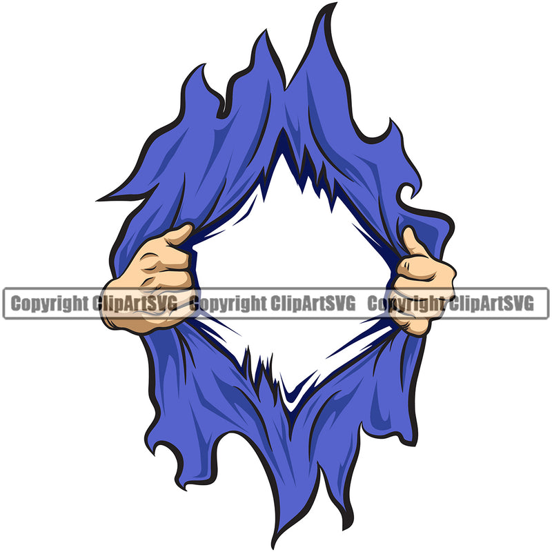 Hand Rip Open Flag White Caucasian Design Element Fist Finger Gesture Position Hold Holding Grab Grabbing Object Cartoon Character Mascot Creation Create Art Artwork Creator Business Company Logo Clipart SVG